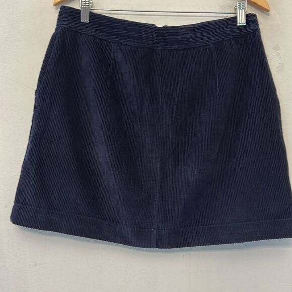 Gap navy blue corduroy zipper front skirt Size 12 EUC - Picture 5 of 8